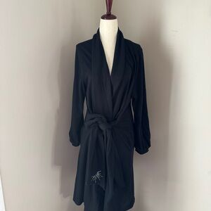 Soma Intimates Black Short Lined Robe Large